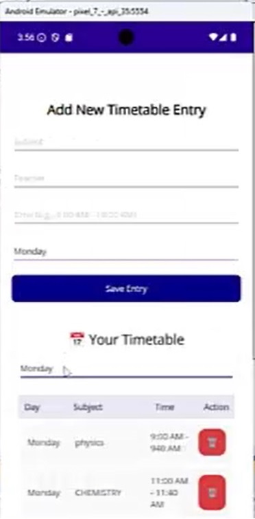 MAUI Timetable Scheduler App